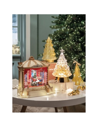 L'Oca Nera - Boule De Neige Albero con Musica, Led e  Movimento continuo  Ø12,5x22h