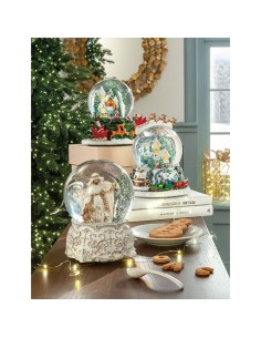 L'Oca Nera - Boule De Neige Slitta di Babbo Natale con Carillon Ø16x19,5h 2