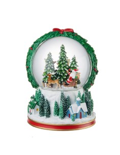 L'Oca Nera - Boule De Neige Ghirlanda con Carillon  Ø14x20h 2