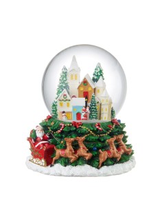 L'Oca Nera - Boule De Neige Villaggio con Carillon  Ø16x18h