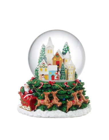 L'Oca Nera - Boule De Neige Villaggio con Carillon  Ø16x18h