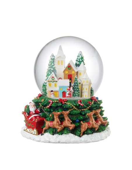 L'Oca Nera - Boule De Neige Villaggio con Carillon  Ø16x18h