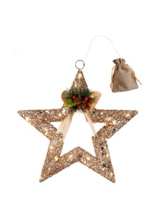 L'Oca Nera - STELLA CON 20 LEDS cm 40x40 BRILLANO I SOGNI