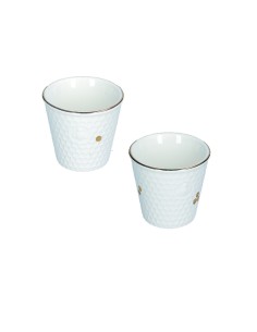 La Porcellana Bianca·aperegina Oro Set 2 Bicch. Caffe' Gb