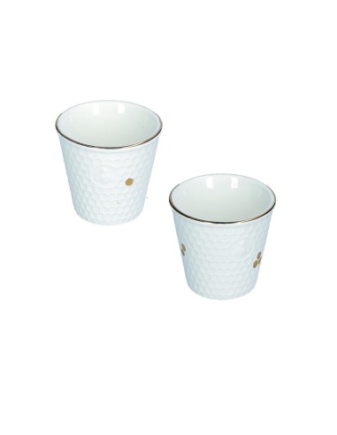 La Porcellana Bianca·aperegina Oro Set 2 Bicch. Caffe' Gb