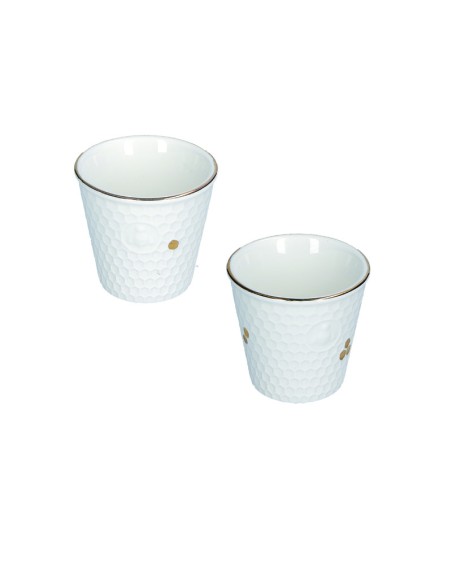 La Porcellana Bianca·aperegina Oro Set 2 Bicch. Caffe' Gb
