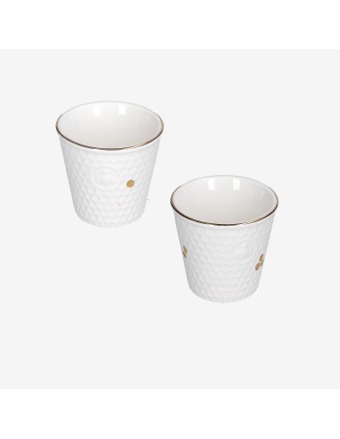 La Porcellana Bianca·aperegina Oro Set 2 Bicch. Caffe' Gb