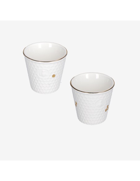 La Porcellana Bianca·aperegina Oro Set 2 Bicch. Caffe' Gb