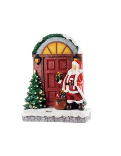 L'Oca Nera - PORTONE BABBO NATALE 1 CON LEDS cm 24x9x31 h APRIAMO AL NATALE