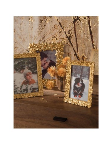 L'Oca Nera - PORTAFOTO RETTANGOLARE GRANDE CON FIORI cm 21x26 (13x18) MOMENTI PERFETTI