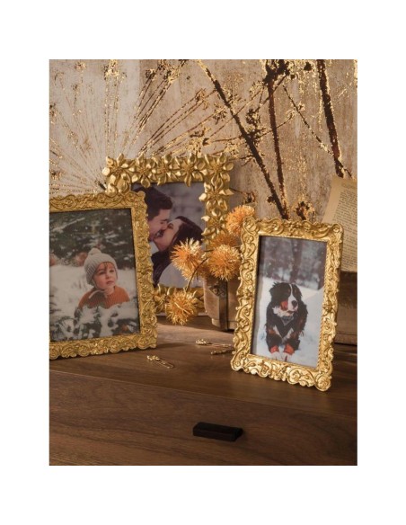 L'Oca Nera - PORTAFOTO RETTANGOLARE GRANDE CON FIORI cm 21x26 (13x18) MOMENTI PERFETTI