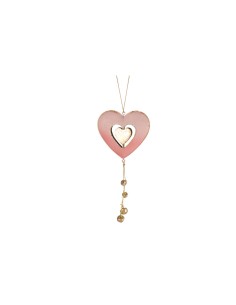 L'Oca Nera - CUORE GRANDE ROSA cm 11x22 h SPLENDIDA FESTA / DA APPENDERE