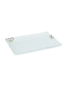 La Porcellana Bianca·valentino Oro Vassoio Traf. 27x19 Cm Gb