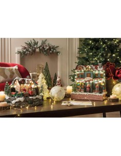 L'Oca Nera - CASA MERRY CHRISTMAS, MUSICA, MOVIMENTO, LEDS cm 22,5x13,5x24,5h IL PAESE DEL NATALE 2