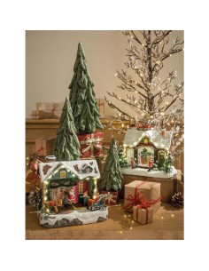 L'Oca Nera - CASA DI BABBO NATALE, CON SLITTA E RENNE SUL TETTO, LEDS cm 23x15x20,5h CASA DOLCE CASA 2