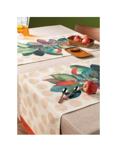 L'Oca Nera - Flora Pois - Runner Antimacchia cm 155 x 50, 2 posti