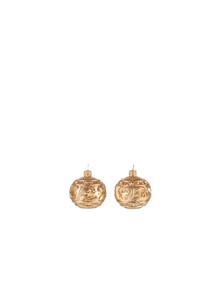 L'Oca Nera - CANDELA SFERA - SET 2 PEZZI Ø cm 8 CANDELE DI NATALE / ORO