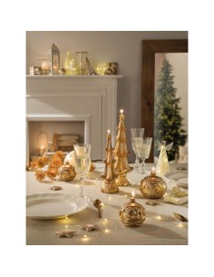 L'Oca Nera - CANDELA ALBERO GRANDE Ø cm 9x30 h CANDELE DI NATALE / ORO 2