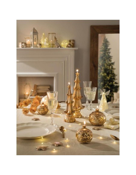 L'Oca Nera - CANDELA ALBERO GRANDE Ø cm 9x30 h CANDELE DI NATALE / ORO