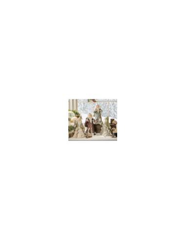 BENVENUTO NATALE! Babbo Natale con sacco e coniglio rosso dim. 16x16x30h