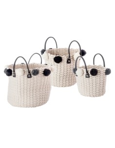 CESTI INTRECCIATI CON MANICI - SET 3 PZ
