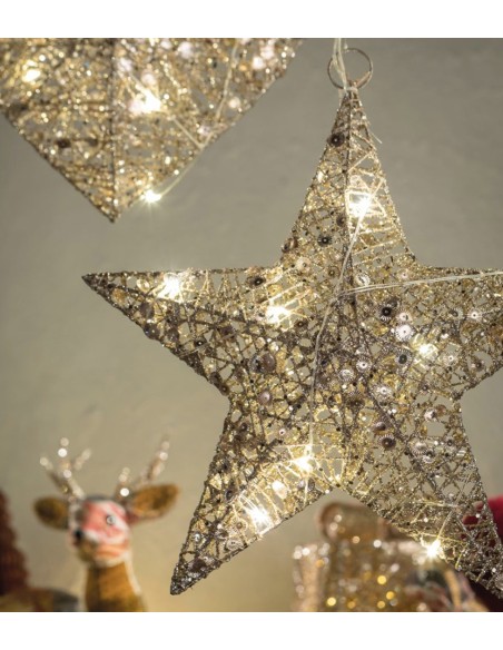 L'Oca Nera - Linea Sogni Splendenti ''Pendente Sfera Piccola  Con Leds'' ø15x15h cm