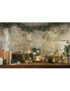 L'Oca Nera - Linea Fili Di Luce ''Babbo Natale Con Stella Luminosa'' 16x7x33h cm 2