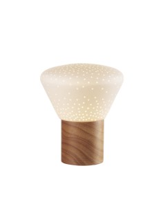 L'Oca Nera - Linea Candide Luci ''Lampada Base Legno'' ø18,5x22,5h cm