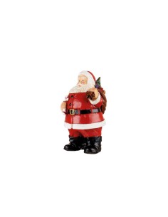 L'Oca Nera - Santa Claus Is Here ! Statuetta decorativa da appoggio Babbo Natale, dipinto a mano, dim.  9x10x15h cm