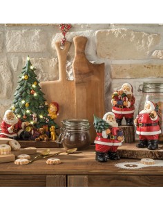 L'Oca Nera - Santa Claus Is Here ! Statuetta decorativa da appoggio Babbo Natale, dipinto a mano, dim.  9x10x15h cm 2