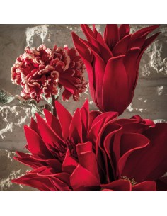 L'Oca Nera - Petali Di Porpora! Fiore secco e artificiale 2 di colore rosso, rifinito a mano, dim. 97 cm 2