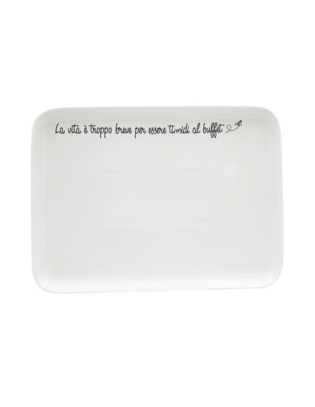 La Porcellana Bianca-Gli Onesti Piatto Rettangolare 30X22 Cm New Bone China
