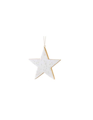 L'Oca Nera - Festa Splendente Decorazione da appendere a forma di Stella, di colore bianco dim. 13x13h cm