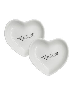 La Porcellana Bianca-Gli Onesti Set 2 Piattini Cuore 7 5 Cm Ø7,5 Cm