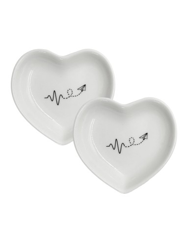 La Porcellana Bianca-Gli Onesti Set 2 Piattini Cuore 7 5 Cm Ø7,5 Cm