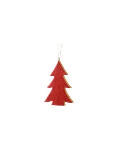 L'Oca Nera - Festa Splendente Decorazione da appendere a forma di Albero, di colore rosso dim. 9,5x14h cm