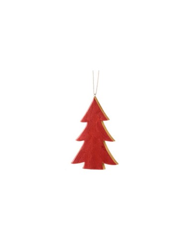 L'Oca Nera - Festa Splendente Decorazione da appendere a forma di Albero, di colore rosso dim. 9,5x14h cm