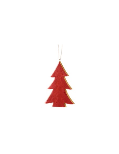 L'Oca Nera - Festa Splendente Decorazione da appendere a forma di Albero, di colore rosso dim. 9,5x14h cm