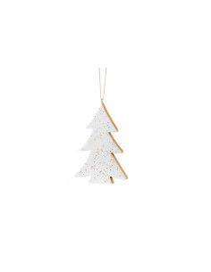 L'Oca Nera - Festa Splendente Decorazione da appendere a forma di Albero, di colore bianco dim. 9,5x14h cm