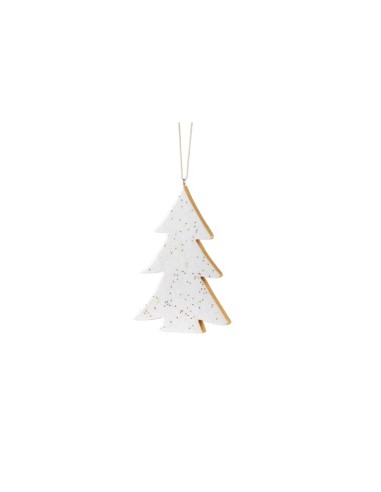 L'Oca Nera - Festa Splendente Decorazione da appendere a forma di Albero, di colore bianco dim. 9,5x14h cm