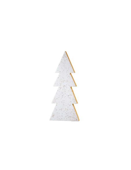 L'Oca Nera - Festa Splendente Albero di Natale Grande Bianco Decorazione da appoggio dim. 13 x 20 h cm