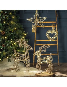 L'Oca Nera - Brillano I Sogni ! Decorazione da appendere con luce a led a forma di Cuore, dim.  28x24h cm 2