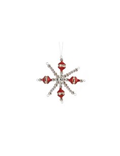 L'Oca Nera - Stelle Di Gioia! Decorazione natalizia da appendere a forma di stella di colore rosso, dim. 15x15h cm