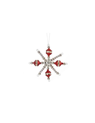 L'Oca Nera - Stelle Di Gioia! Decorazione natalizia da appendere a forma di stella di colore rosso, dim. 15x15h cm