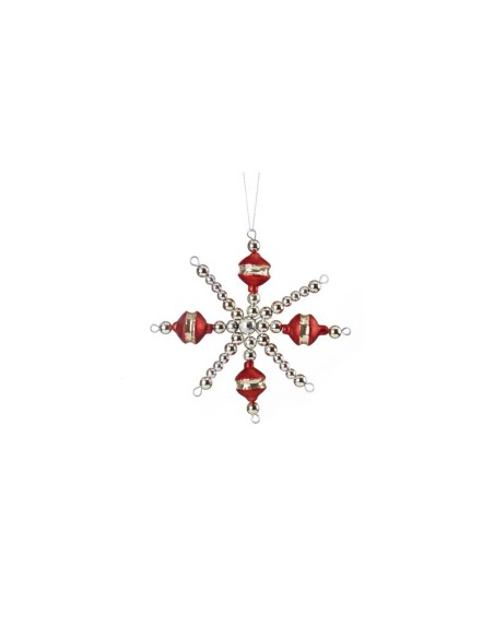 L'Oca Nera - Stelle Di Gioia! Decorazione natalizia da appendere a forma di stella di colore rosso, dim. 15x15h cm