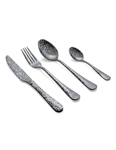 Evviva - ARABESQUE SET 24 PZ POSATE PVD NERO