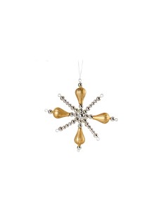 L'Oca Nera - Stelle Di Gioia! Decorazione natalizia da appendere a forma di stella di color Oro, dim. 15x15h cm