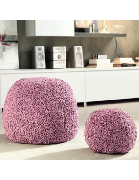 Pouf riccio piccolo rosa intenso cm 35