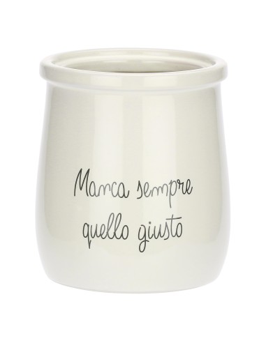 La Porcellana Bianca-Gli Onesti Porta Utensili 14X14Xh15 5 Cm Stoneware 14X14X15,5H Cm
