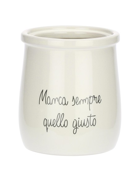La Porcellana Bianca-Gli Onesti Porta Utensili 14X14Xh15 5 Cm Stoneware 14X14X15,5H Cm